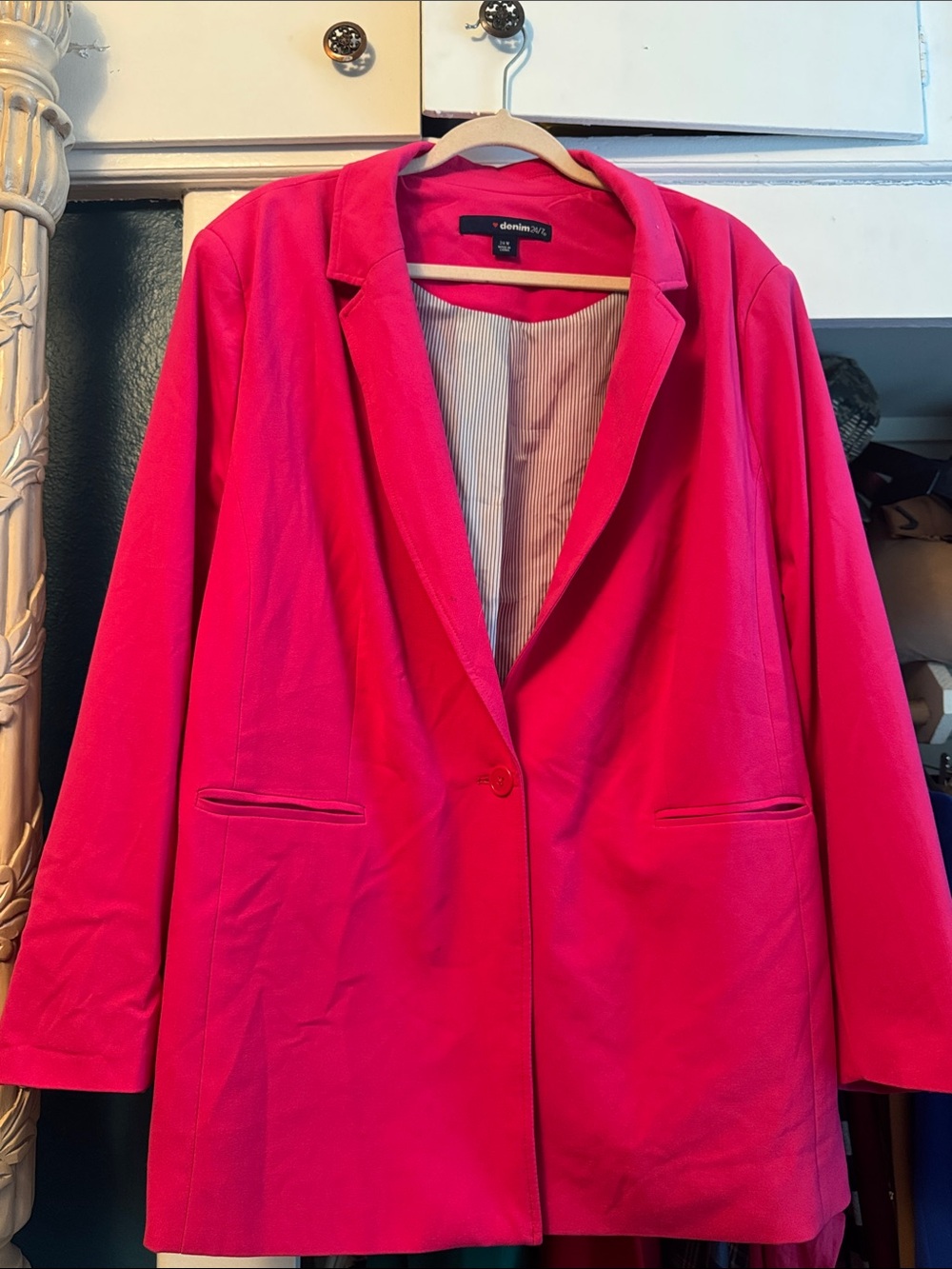 Denim 24/7 Fuchsia Single-Button Blazer